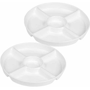 Set van 2 snack/borrelschalen 5-vaks 23 cm