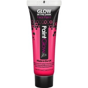 Face/Body paint - neon roze/glow in the dark - 10 ml - schmink/make-up - waterbasis