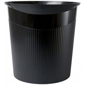 Zwarte vuilnisbak/prullenbak 13 liter