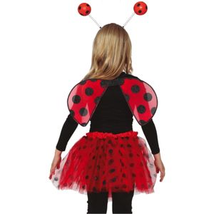 Lieveheersbeestje verkleed set - vleugels/rokje/diadeem - rood - kinderen - carnaval accessoires