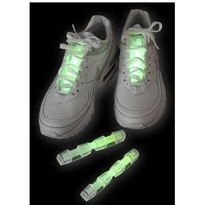 2x setje neon glow lichtgevende schoenverlichting groen 2x stuks