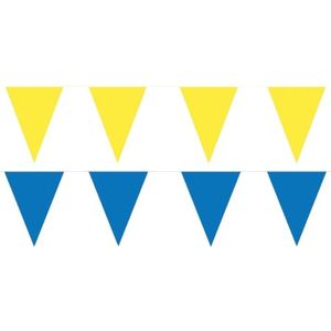 Gele/Blauwe feest punt vlaggetjes pakket 60 meter