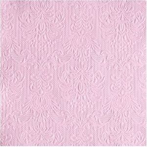 15x Luxe servetten barok patroon roze 3-laags