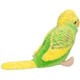 Pluche groene grasparkiet knuffel 14 cm - Parkiet vogel huisdieren knuffels - Speelgoed