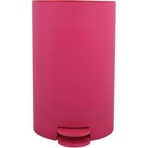 MSV Pedaalemmer - kunststof - fuchsia roze - 3L - klein model - 15 x 27 cm - Badkamer/toilet