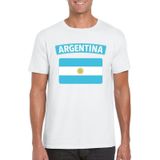 T-shirt met Argentijnse vlag wit heren