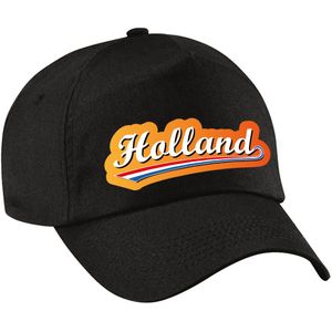 Holland fan pet / cap zwart voor volwassenen - EK / WK - Nederland supporter