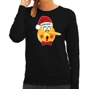 Foute kersttrui/sweater dames - Leugenaar - zwart - braaf/stout