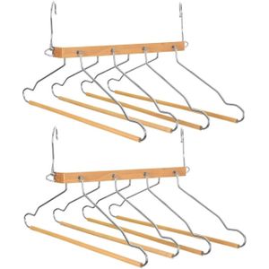 Set van 2x stuks luxe kledinghanger/broekhanger voor 4 broeken/shirts 42 x 45 cm