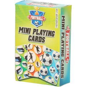 Mini voetbal thema speelkaarten 6 x 4 cm in doosje