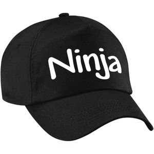 Ninja verkleed pet zwart kinderen