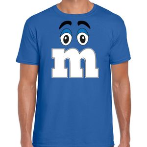 Verkleed t-shirt M voor heren - blauw - carnaval/themafeest kostuum