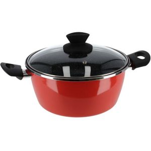 Magefesa Braadpan 15 Liter 27 Cm Staal/glas Koraalrood 2-delig