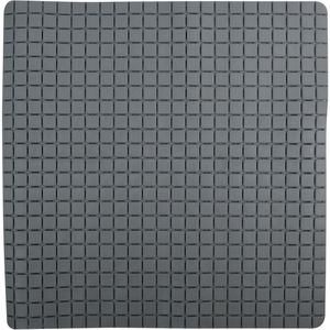 MSV Douche/bad anti-slip mat badkamer - rubber - grijs - 54 x 54 cm - met zuignappen