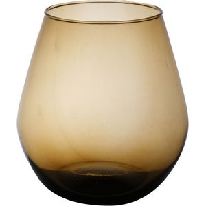 Bloemenvaas Billy - transparant amber - eco glas - D25 x H30 cm - bol vaas