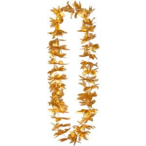 Hawaii krans/slinger - Tropische kleuren goud - Bloemen hals slingers