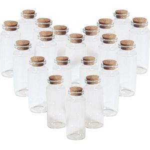 48x Transparante bruiloft cadeau flesjes van glas 18 ml