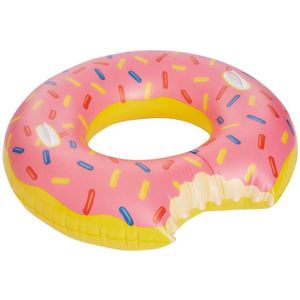 Roze opblaasbaar donut zwemband / zwemring 104 cm