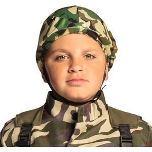 Carnaval verkleed soldaten/leger Helm - camouflage print - voor kinderen tot 12 jaar