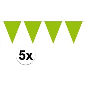 5x vlaggenlijn / slinger groen 10 meter