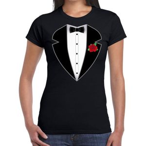Gangster / maffia pak kostuum t-shirt zwart voor dames
