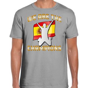 Verkleed T-shirt voor heren - Spanje - grijs - voetbal supporter - themafeest