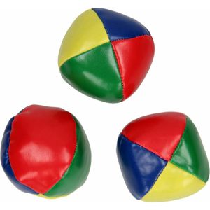 Jongleerballen - 3x - gekleurd - in koker - speelgoed