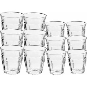Set van 12 drinkglazen/waterglazen transparant 160/310 ml