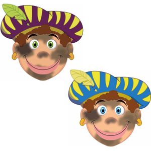 Pakket van 12x stuks roetveeg Pieten uitknip knutsel maskers 26 x 27 cm