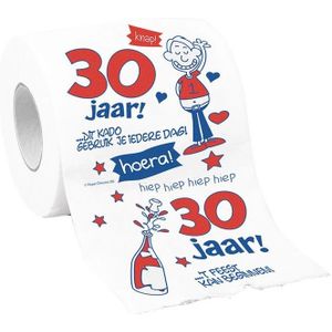 Toiletpapier 30 jaar man verjaardagscadeau decoratie/versiering