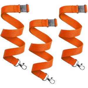 Keycord/lanyard koord - 30x - oranje - met sleutelhanger - 50 cm