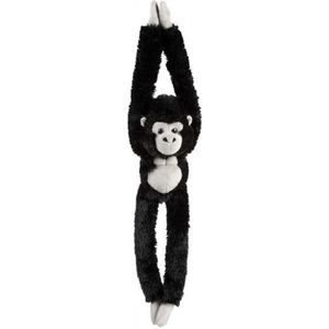 Pluche zwarte gorilla knuffel 65 cm - Gorilla apen jungledieren knuffels - Speelgoed voor kinderen