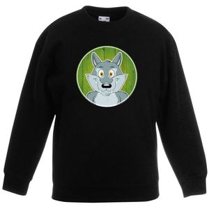 Sweater wolf zwart kinderen