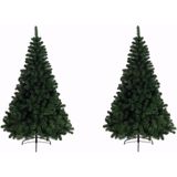 2x stuks kunst kerstbomen/kunstbomen groen 120 cm