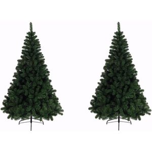 2x stuks kunst kerstbomen/kunstbomen groen 120 cm