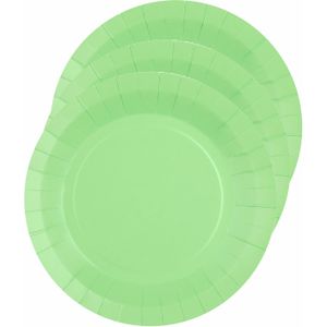 30x stuks feest bordjes mintgroen - karton - 22 cm - rond