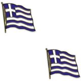 4x stuks pin broche speldje Vlag Griekenland 20 mm