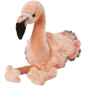 Pluche roze flamingo knuffel van 30 cm - Dieren speelgoed knuffels cadeau - Flamingos vogels Knuffeldieren
