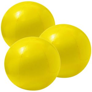 6x stuks opblaasbare strandballen extra groot plastic geel 40 cm