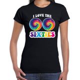 I love the sixties boobs t-shirt zwart dames