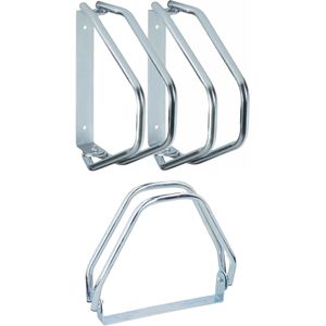Dunlop Fietsenrek muur/grond standaard - 3x - voor 1 fiets - metaal - 28 x 32 cm