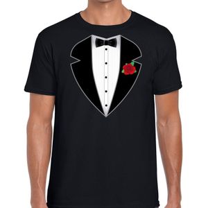Gangster / maffia pak kostuum t-shirt zwart voor heren