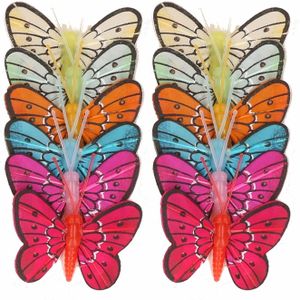 12 Stuks decoratie vlinders 5 cm