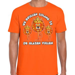 Verkleed T-shirt voor heren - leeuwen - oranje - EK/WK voetbal supporter - Nederland