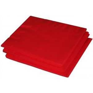 40x stuks rode servetten 33 x 33 cm