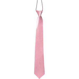 Carnaval verkleed accessoires stropdas zijdeglans - lichtroze - polyester - heren/dames