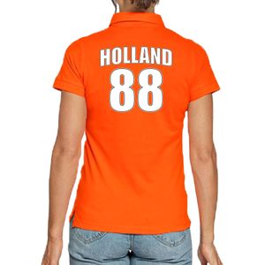 Oranje supporter poloshirt met rugnummer 88 - Holland / Nederland fan shirt voor dames