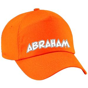 Cadeau pet/cap voor heren - Abraham - oranje - vijftig/50 jaar - verjaardag