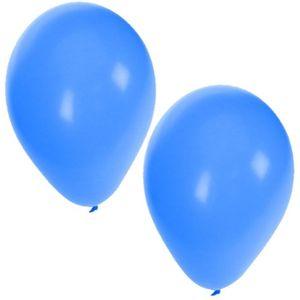 75x stuks Blauwe party ballonnen van 27 cm