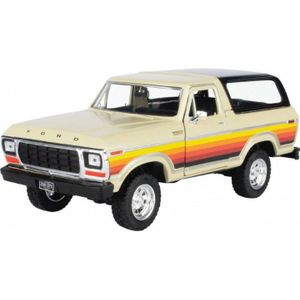 Modelauto/speelgoedauto Ford Bronco hard top - creme - schaal 1:24/19 x 8 x 8 cm